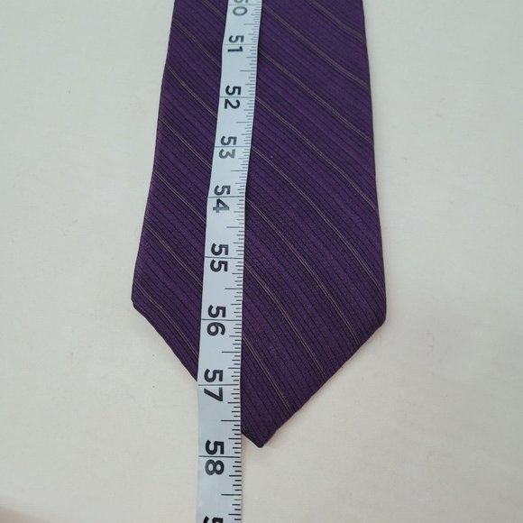 Milano Uomo Tie Men Silk Striped Purple Handmade‎ Costa Rica Office Preppy - Picture 5 of 7